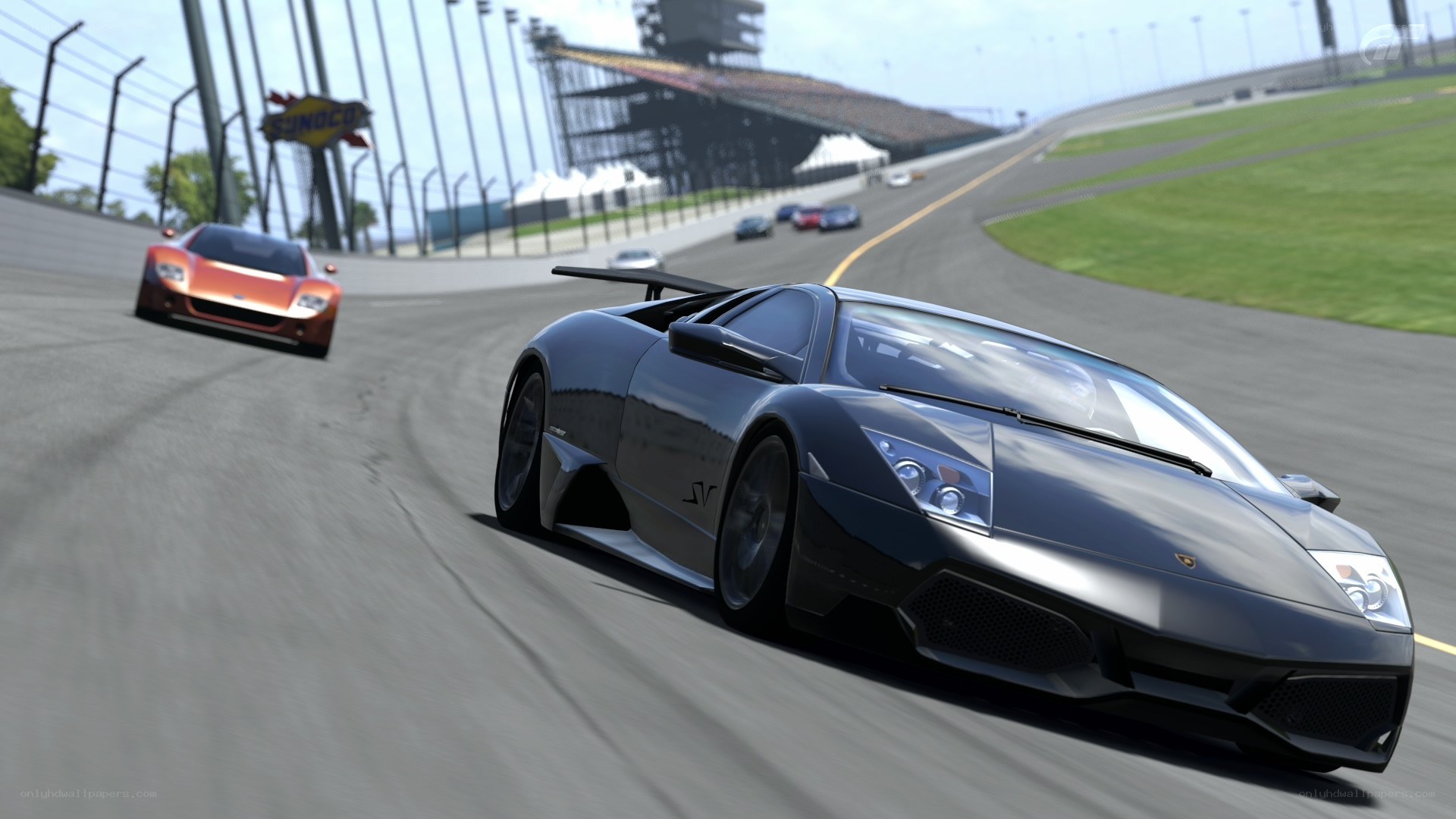 Lamborghini racing on track