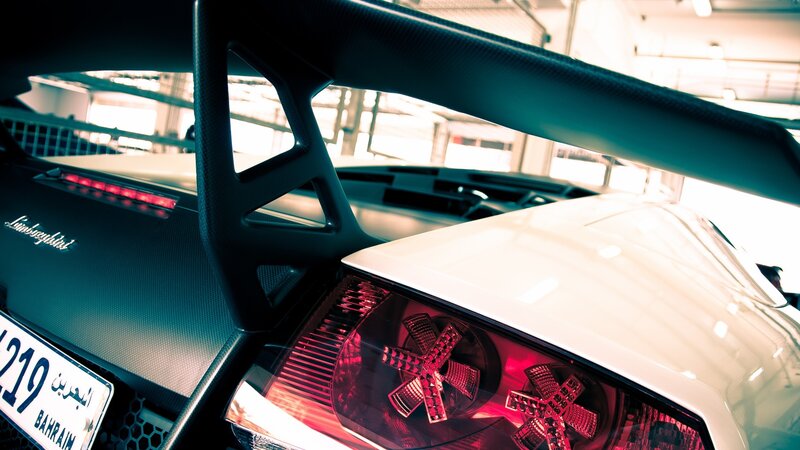 Lamborghini Rear View — White