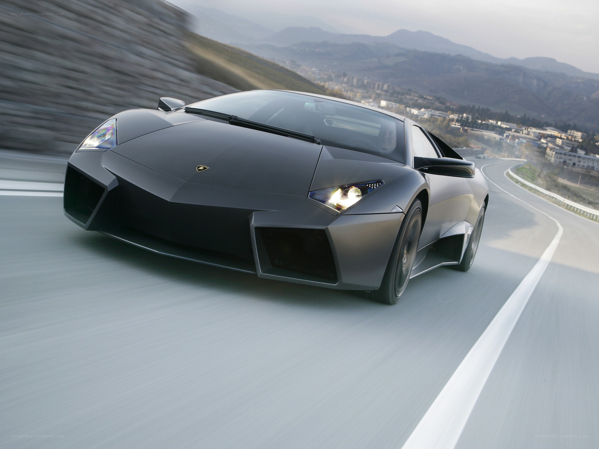 Lamborghini Reventon on a winding road