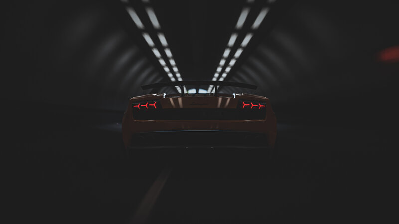Lamborghini Sports Car — Black, Dark
