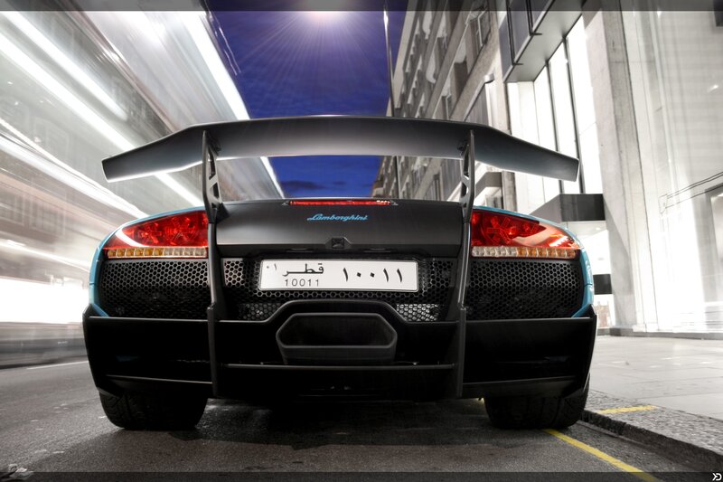 Lamborghini Sports Car — Black, Dramatic, Night, Photograph