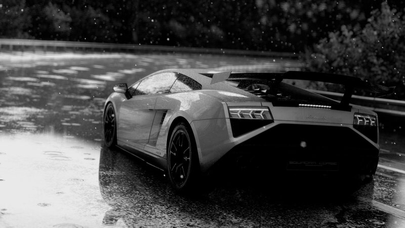Lamborghini Sports Car — Black, Dramatic, Night