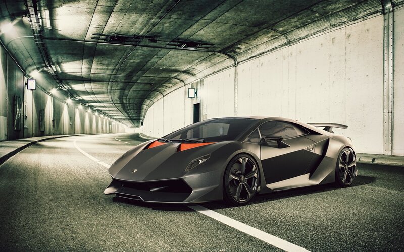 Lamborghini Sports Car — Gray, Dramatic, 3d Render