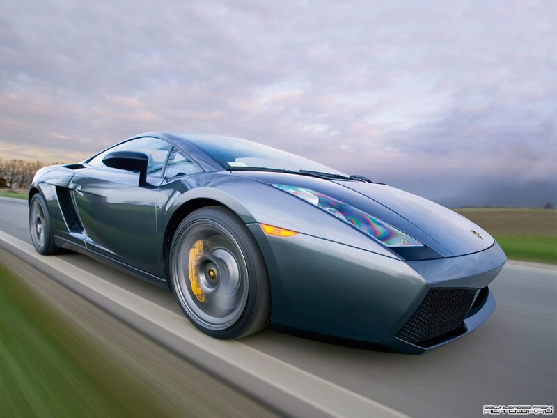 Lamborghini sports car in motion
