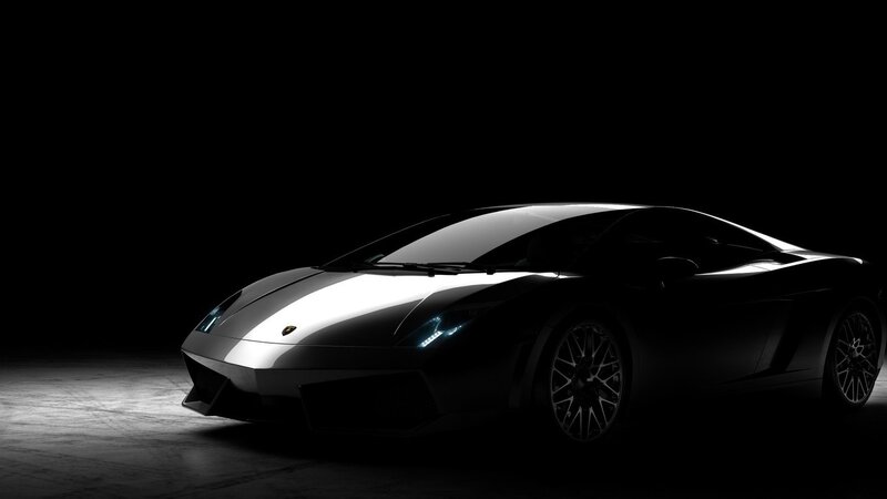 Lamborghini sports car in silhouette