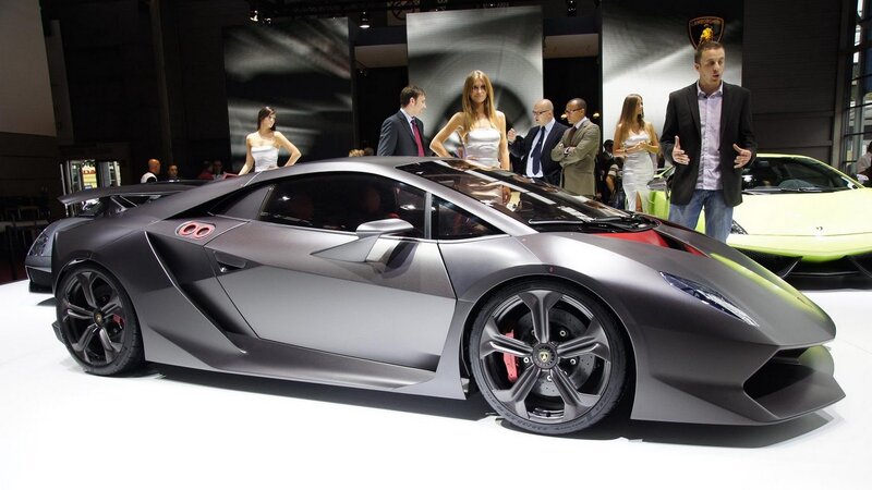 Lamborghini sports car on display