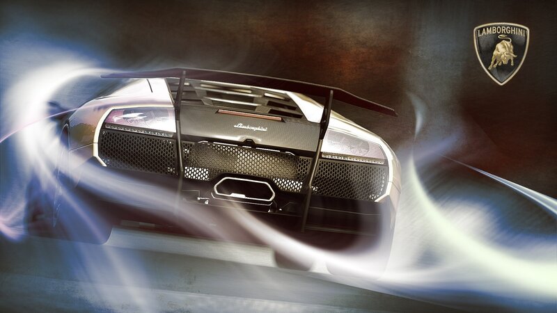 Lamborghini sports car rear view