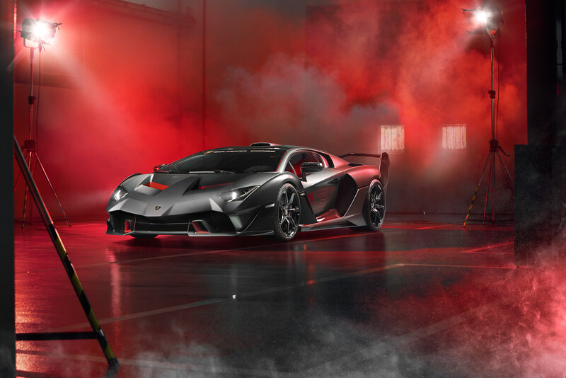 Lamborghini Sports Car — Red, Dramatic