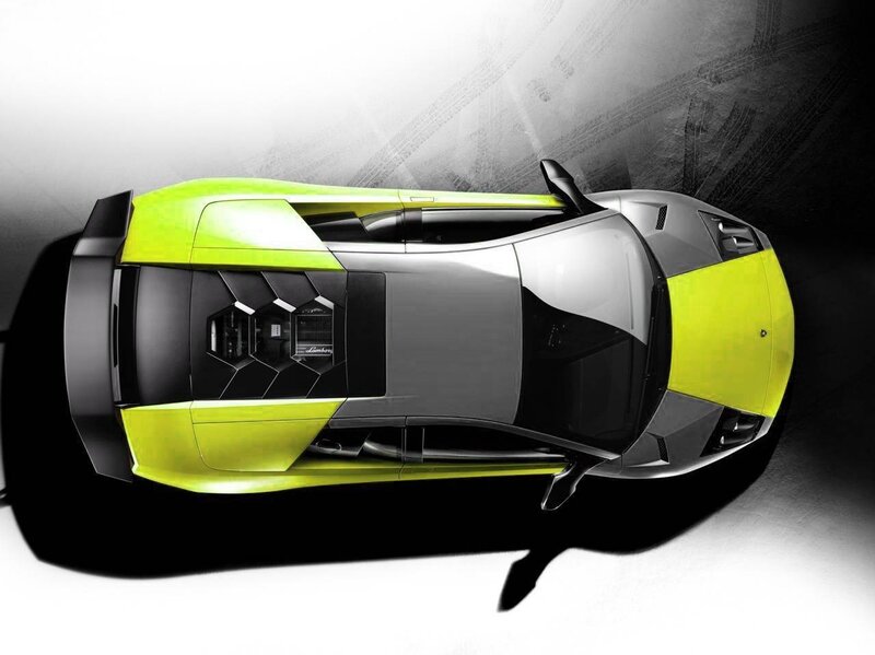 Lamborghini sports car top view
