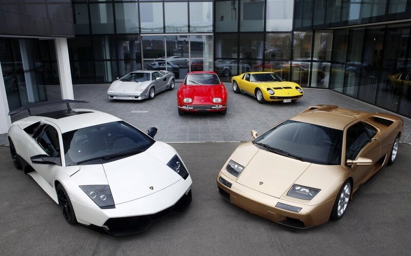Lamborghini sports cars display