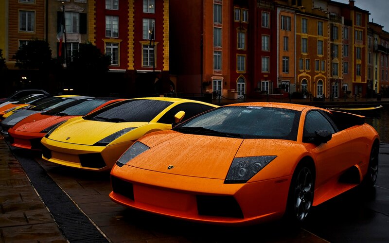 Lamborghini Sports Cars — Orange, Dramatic