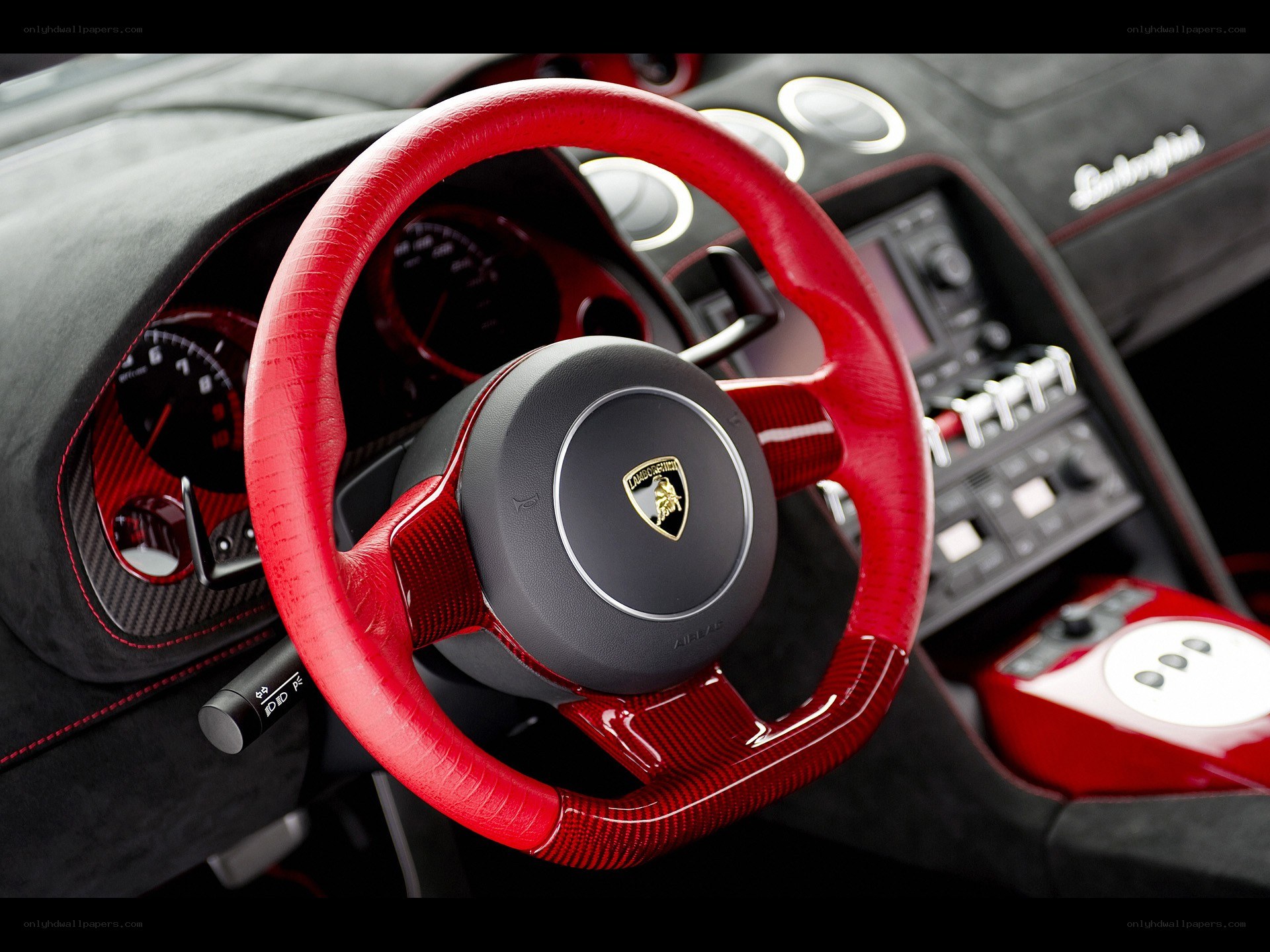 Lamborghini steering wheel interior