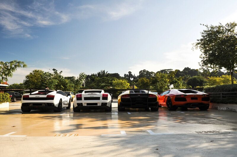 Lamborghini supercars in a row