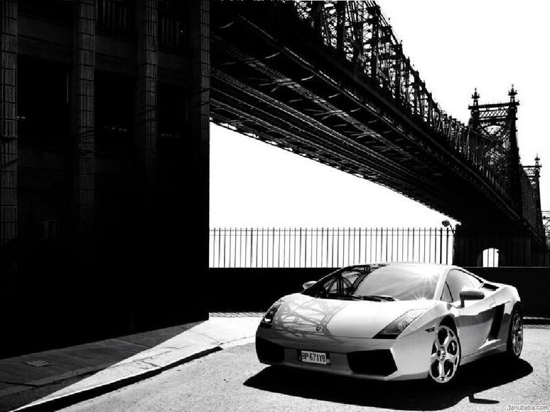 Lamborghini under a bridge