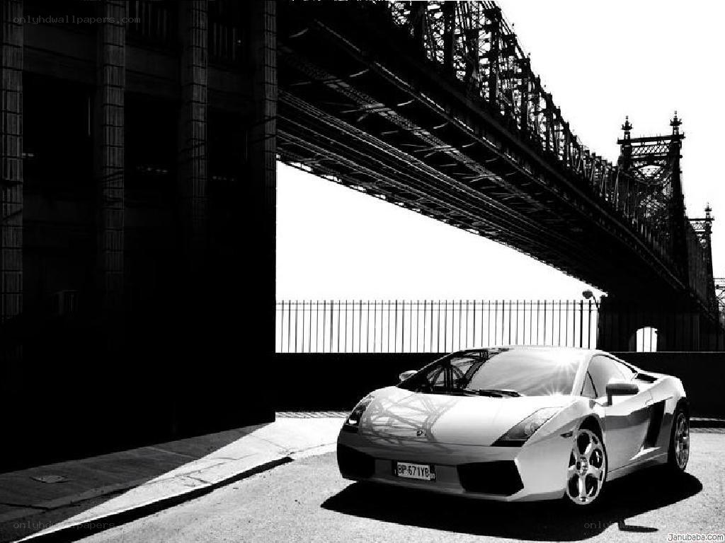 Lamborghini under a bridge