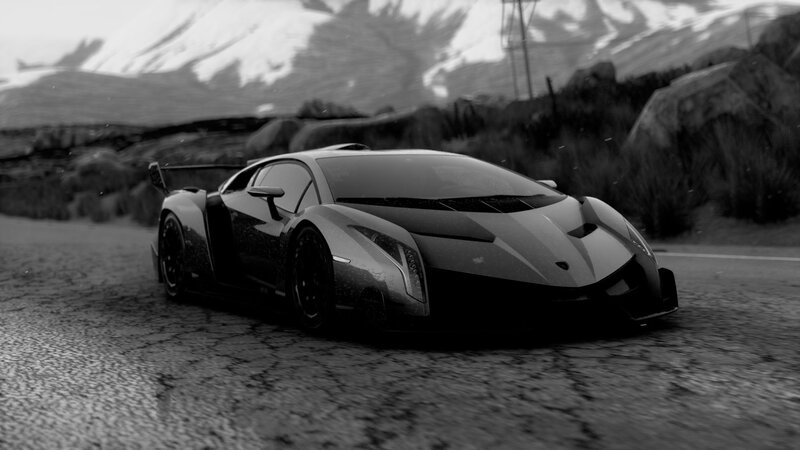 Lamborghini Veneno — Black, Dramatic, 3d Render