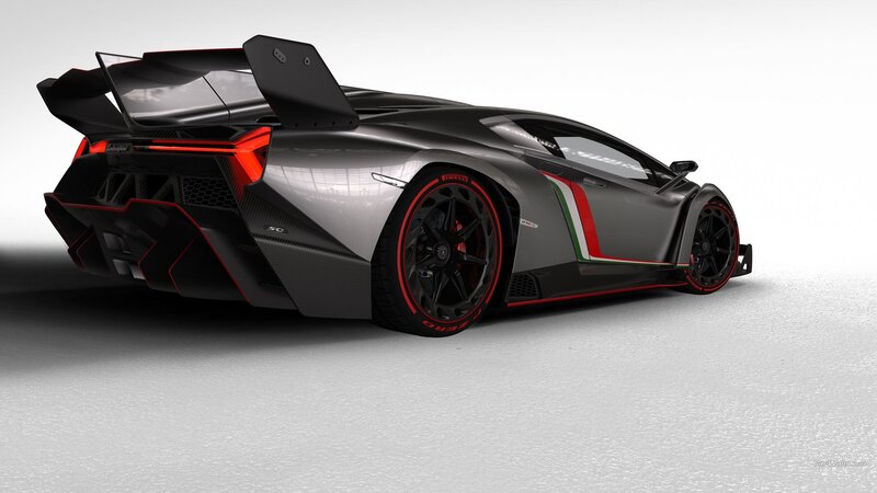 Lamborghini Veneno — Gray, Dramatic, 3d Render, Car