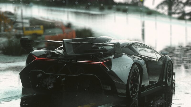 Lamborghini Veneno in Rain