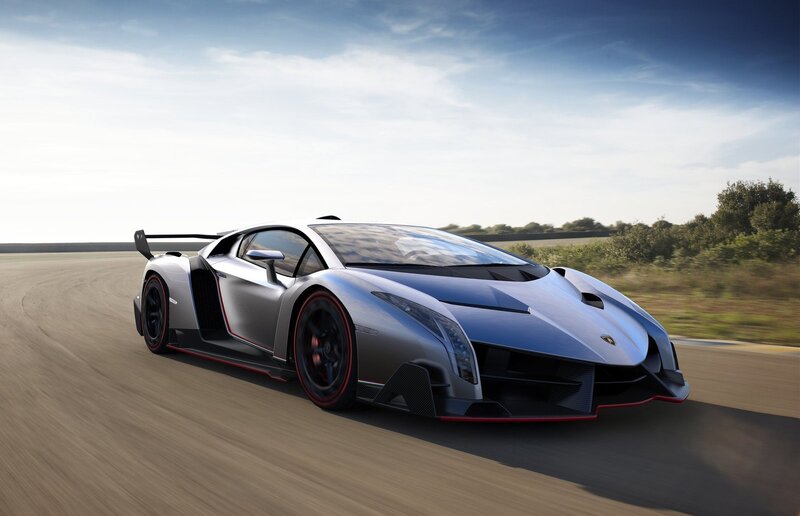 Lamborghini Veneno on a racetrack