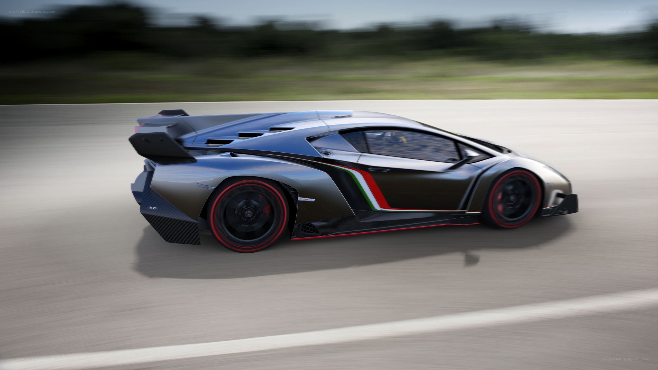 Lamborghini Veneno on a racetrack