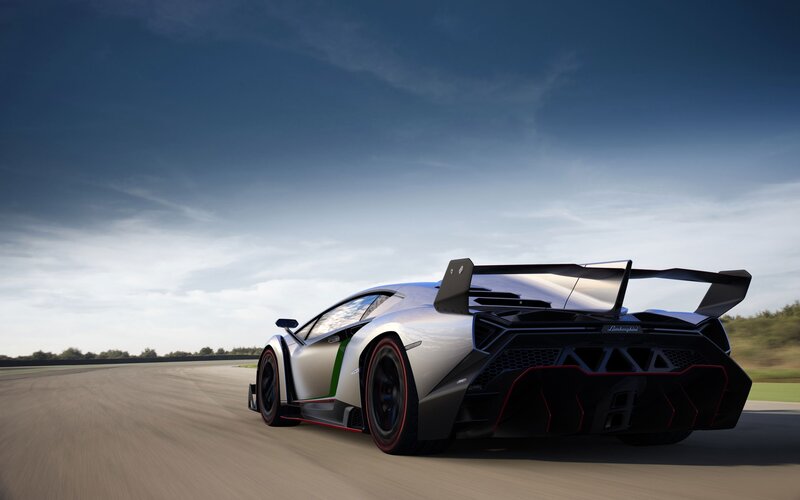 Lamborghini Veneno on a racetrack