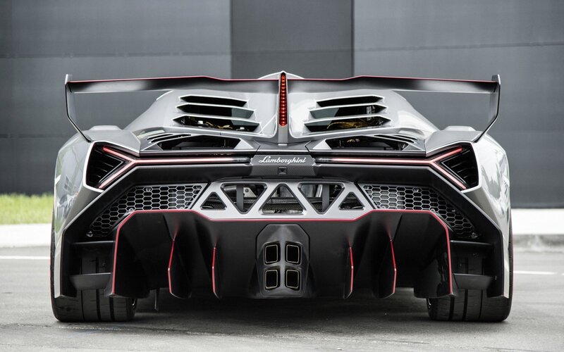 Lamborghini Veneno Rear View — Black