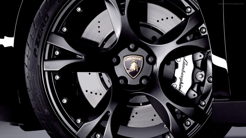 Lamborghini Wheel — Black, Dramatic, Photograph