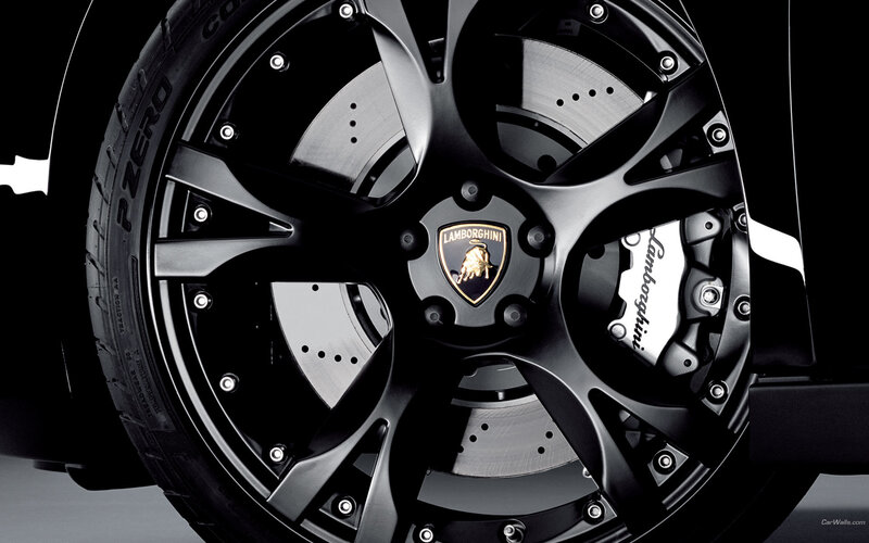 Lamborghini Wheel — Black, Dramatic, Photograph, Tire, Brake Caliper, Rotor
