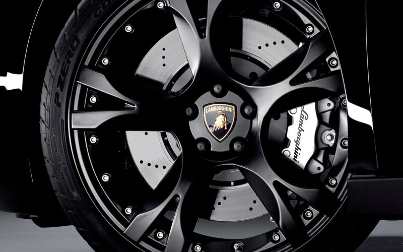 Lamborghini Wheel — Black, Dramatic, Photograph, Tire, Brake Disc