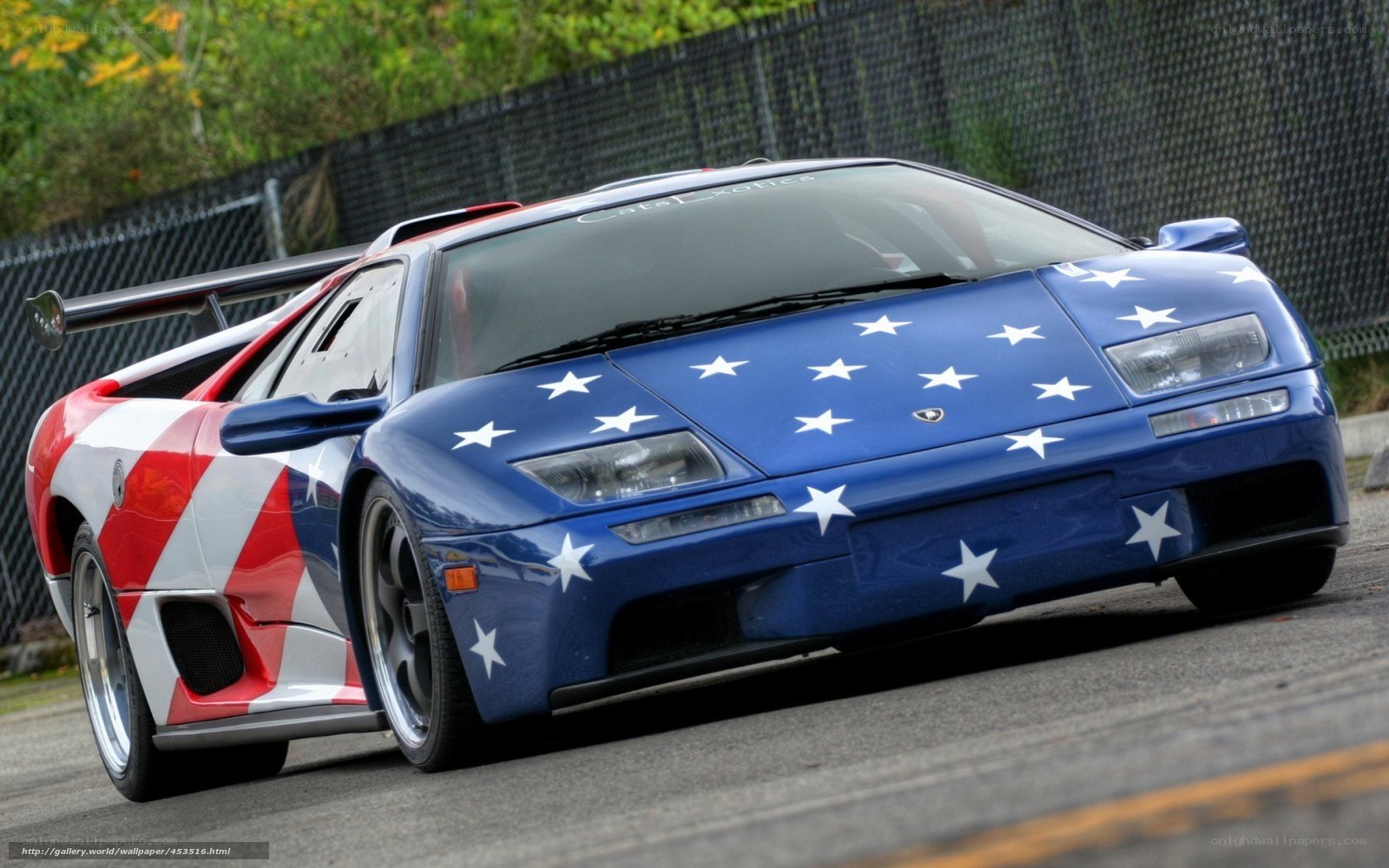 Lamborghini with American flag design