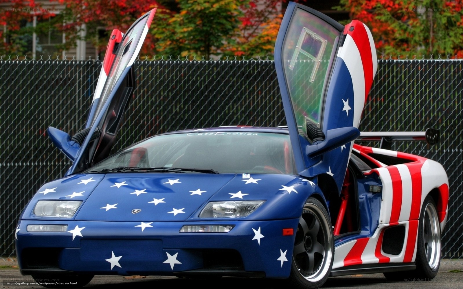 Lamborghini with American flag design