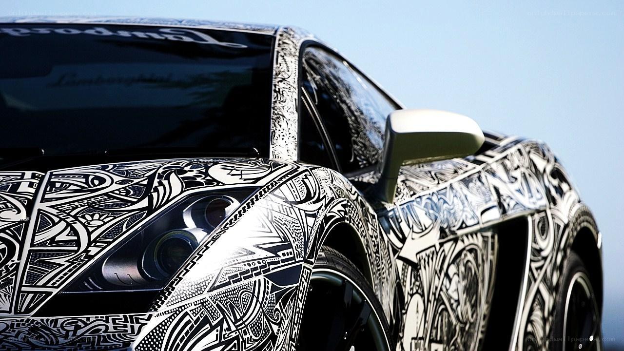 Lamborghini with custom camouflage