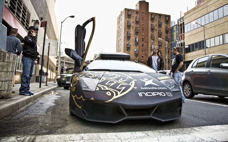 Lamborghini with custom graphics