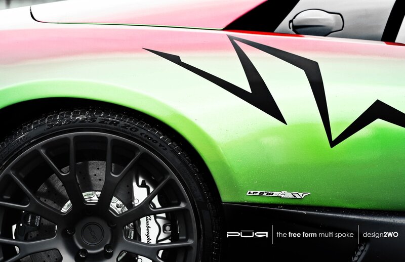 Lamborghini with custom wheels