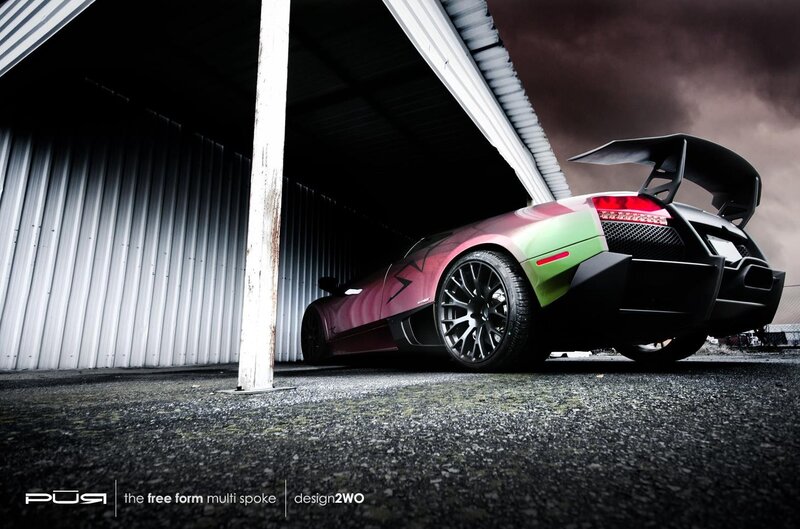 Lamborghini with custom wheels
