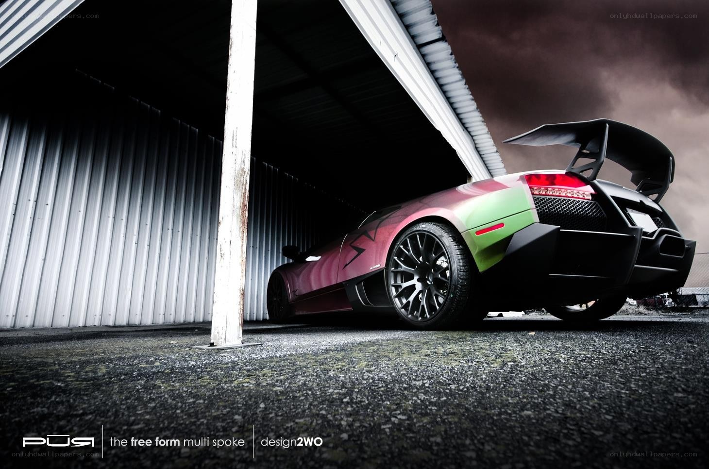 Lamborghini with custom wheels