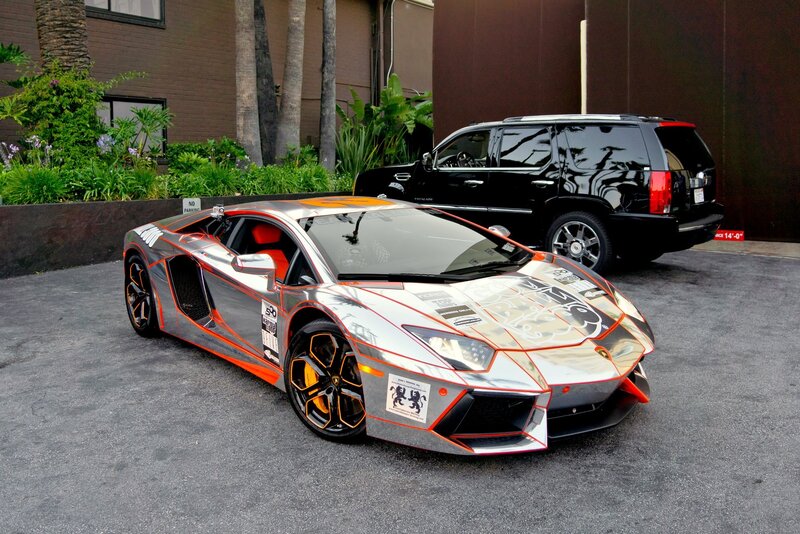 Lamborghini with custom wrap