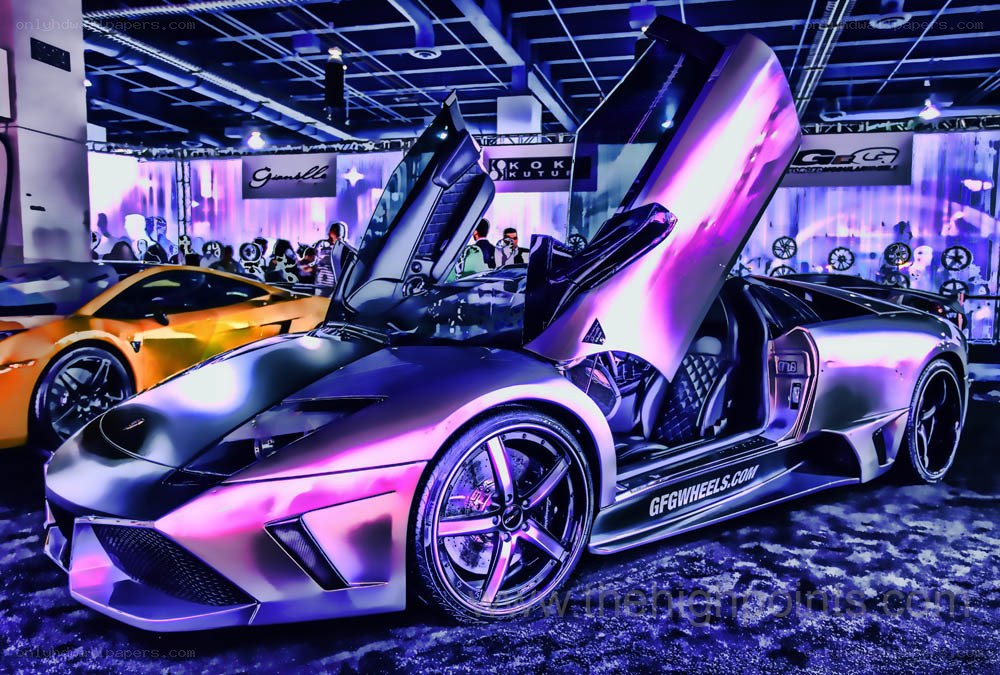 Lamborghini with doors open