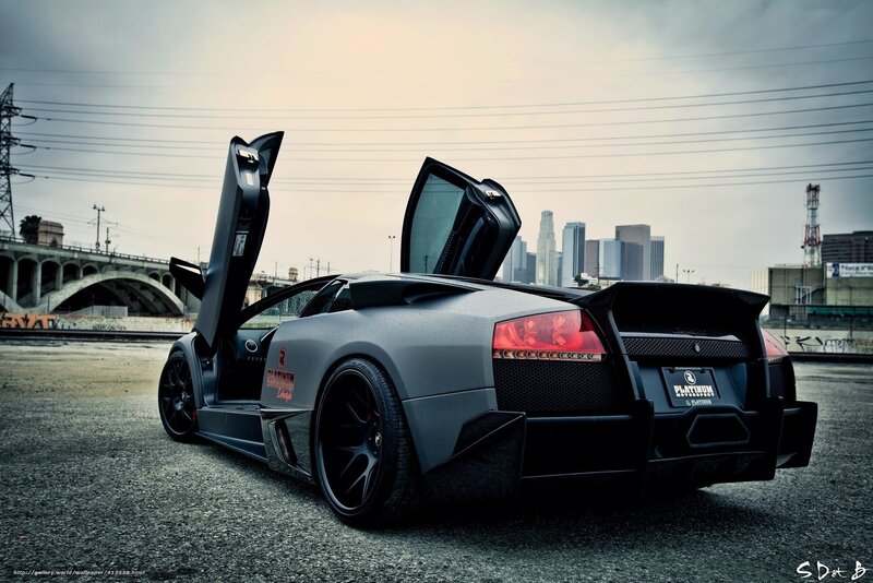 Lamborghini with doors open