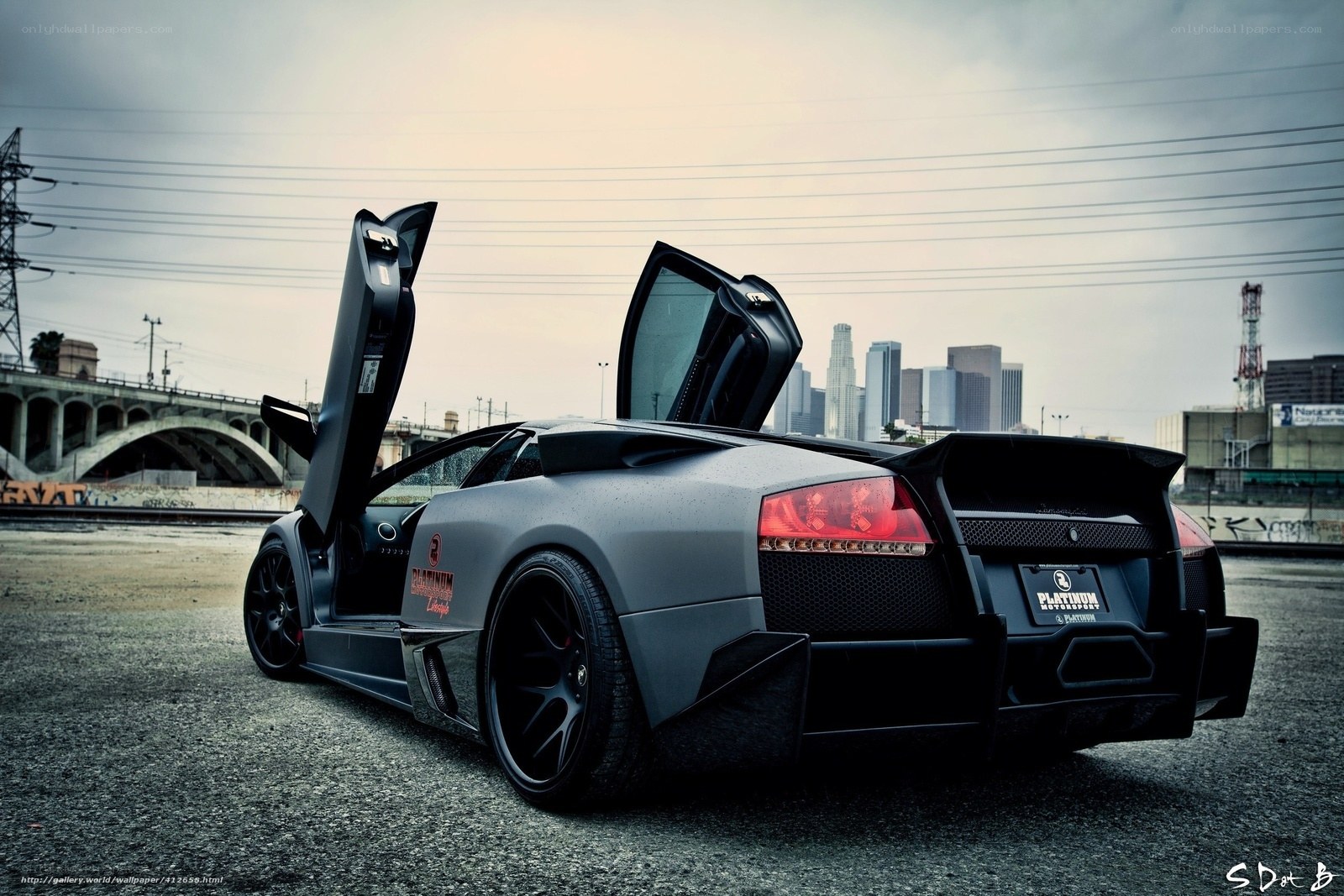 Lamborghini with doors open