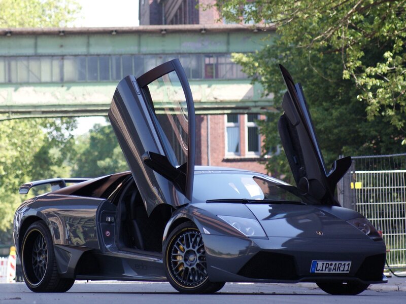 Lamborghini with doors open