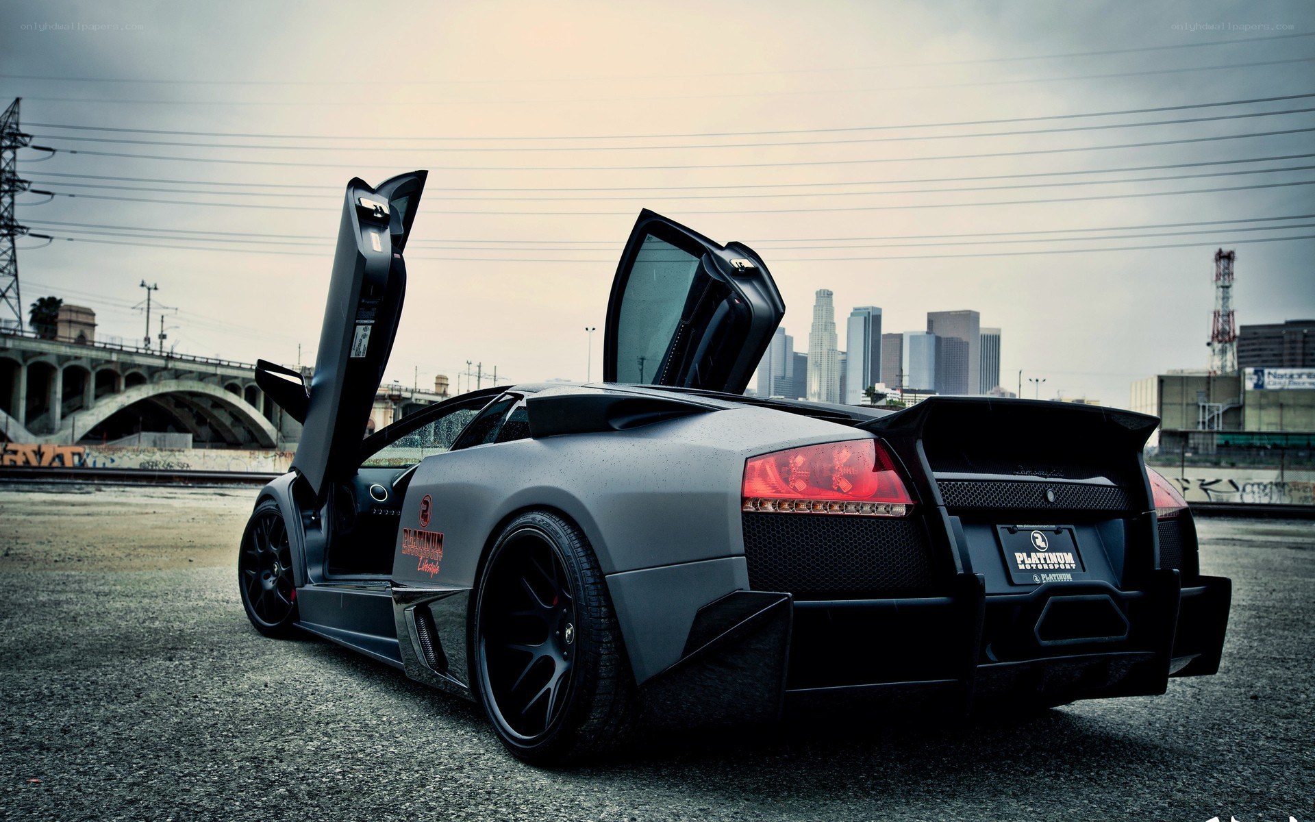 Lamborghini with doors open
