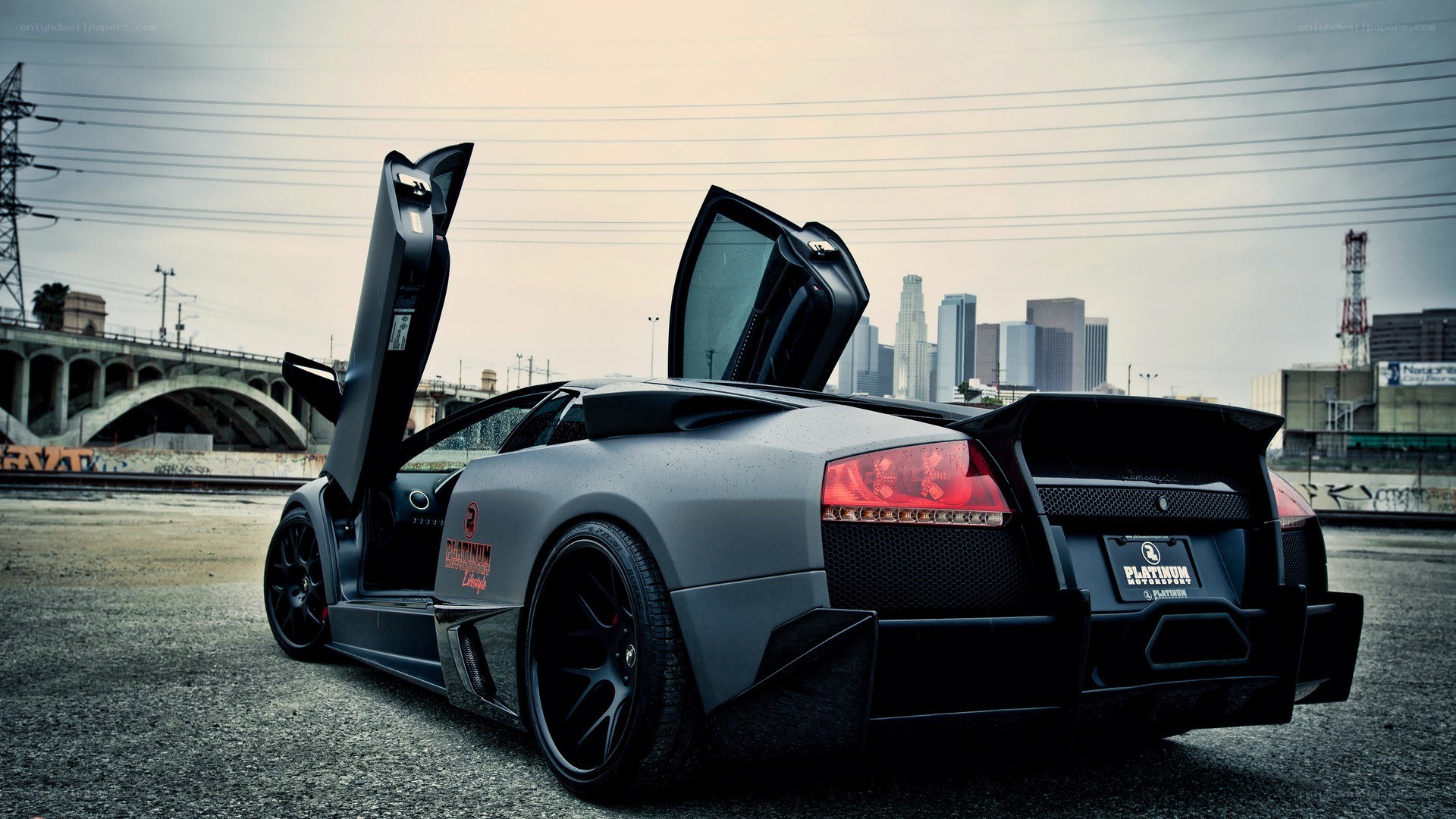 Lamborghini with doors open