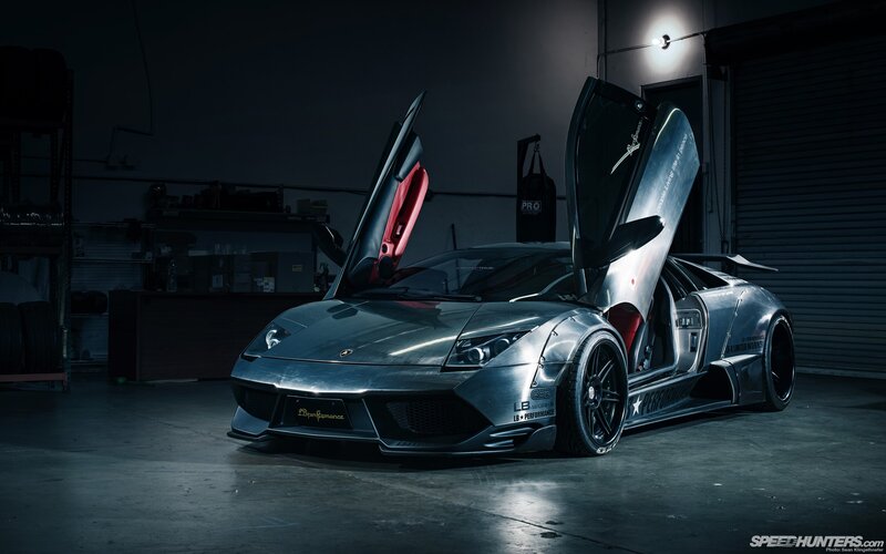 Lamborghini with doors open
