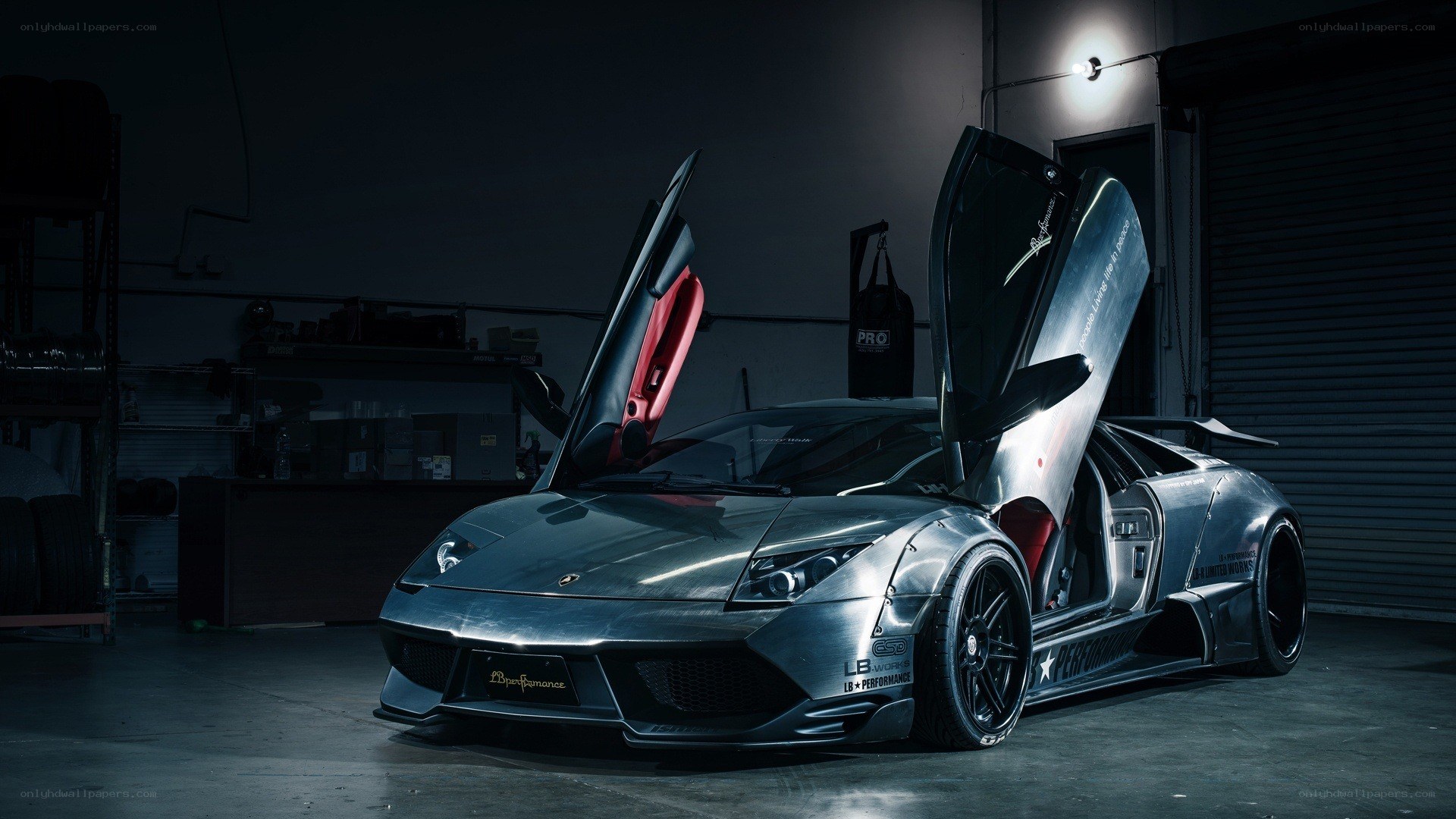 Lamborghini with doors open