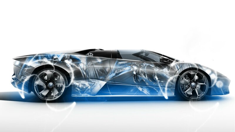 Lamborghini with energy effects