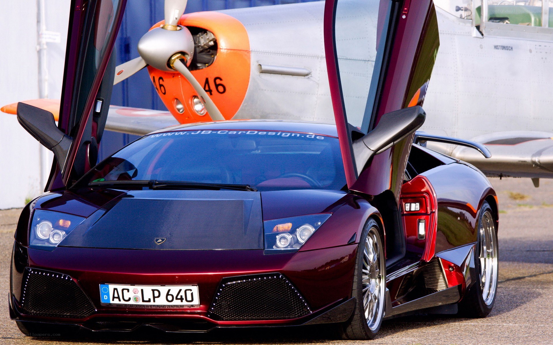 Lamborghini with open doors