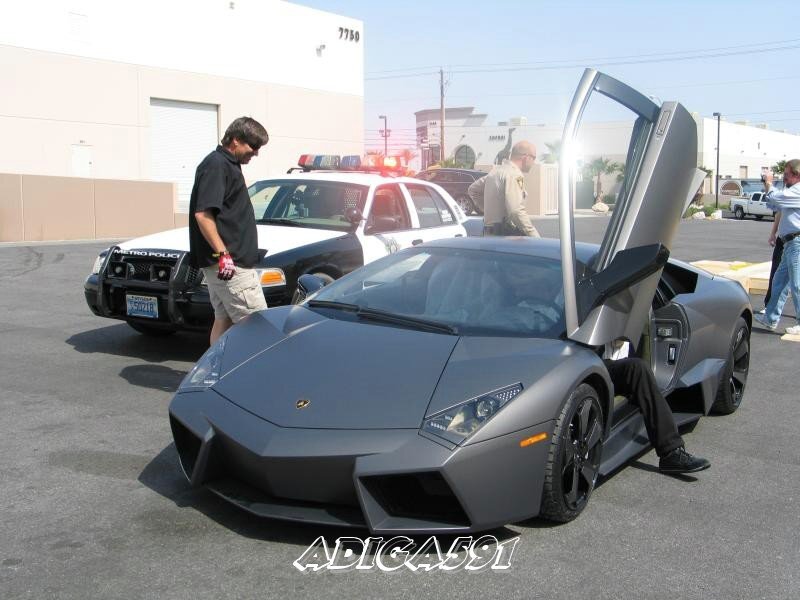 Lamborghini with police car