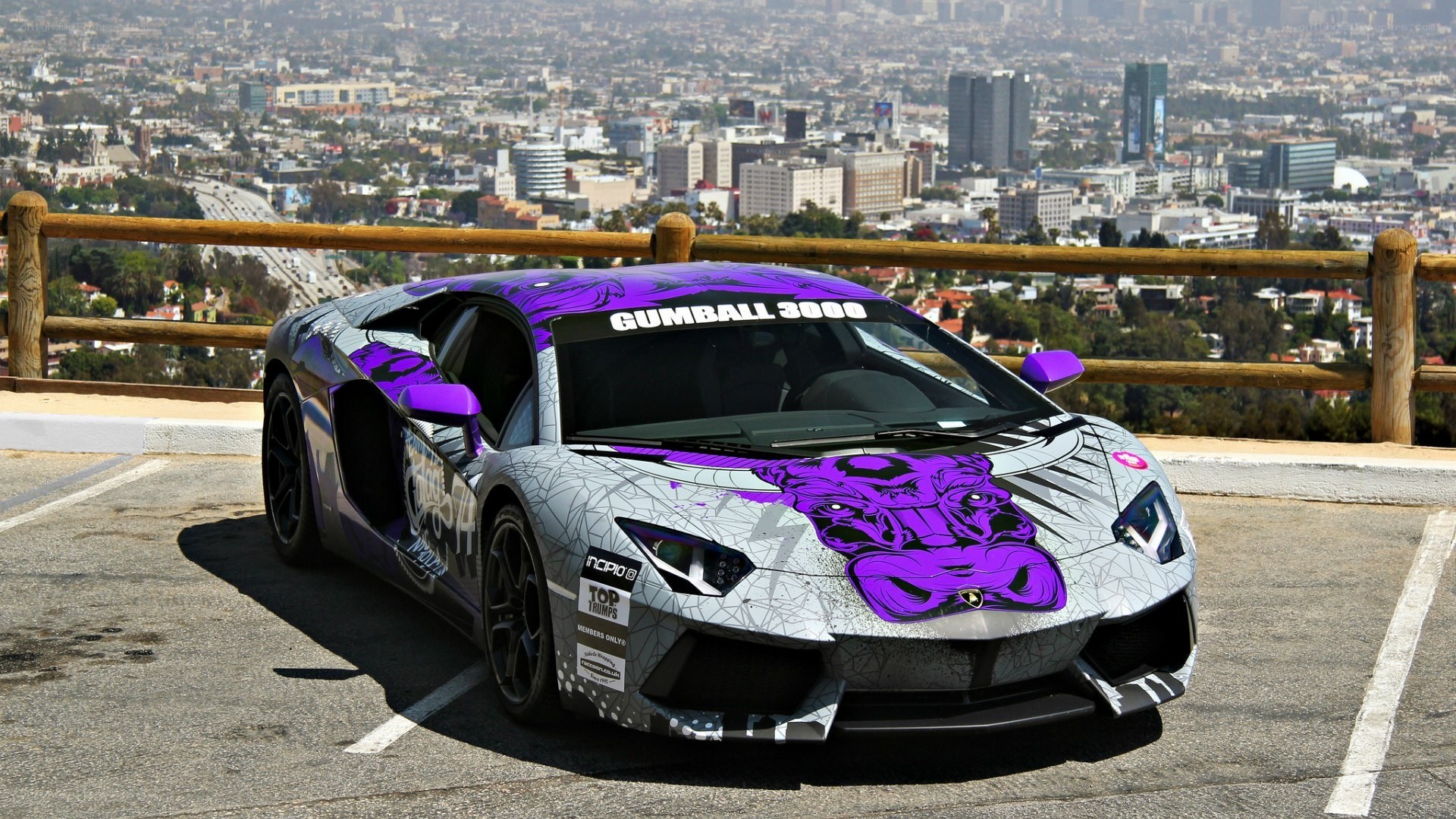 Lamborghini with purple design