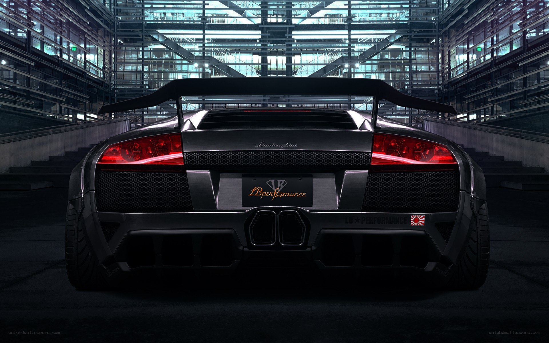 Lamborghini with rear spoiler